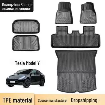 Водонепроницаемые напольные коврики TPE Full Surround для Tesla Model Y, правый руль Model Y front storage pad