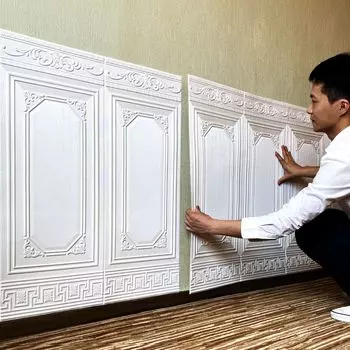 Водонепроницаемые настенные наклейки DIY 3D Теплые настенные украшения для спальни Современная гостиная Самоклеящиеся обои Покраска Товары для дома 90cmX70cm-1pcs