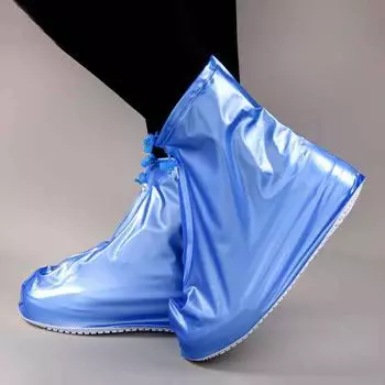 Водонепроницаемые нескользящие бахилы Liyu для мужчин и женщин - толстый ПВХ, плоский каблук XXXL