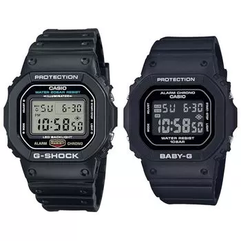 Водонепроницаемые парные часы CASIO, черные цифровые часы [Casio] G-SHOCK Baby-G мужские и женские DW-5600UE-1BGD-565U-1JF []
