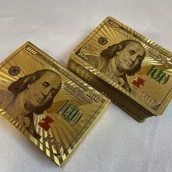 Водонепроницаемые пластиковые покерные игральные карты PET настольные игры Хэллоуин/День благодарения/Рождественский подарок 24K золотистый