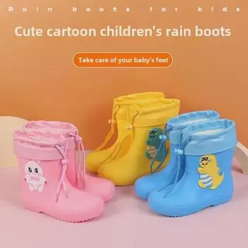 Водонепроницаемые резиновые сапоги с героями мультфильмов для детей - прочная конструкция средней высоты для мальчиков и девочек 17 cm (Size 27)