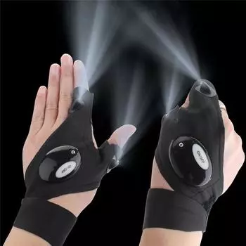 Водонепроницаемые рыболовные перчатки FTK со светодиодным фонариком, инструментами для спасения и верховой езды, практичные и прочные перчатки без пальцев