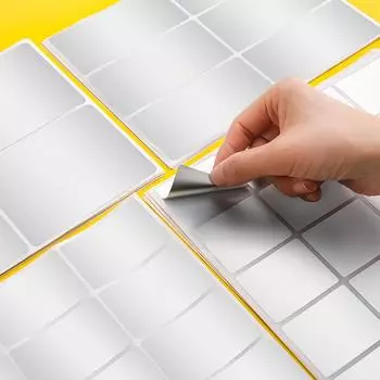 Водонепроницаемые серебряные кухонные этикетки-наклейки для рукописных заметок и хранения продуктов питания 3x1cm, 100 stickers