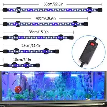 Водонепроницаемые светильники для аквариума, светильник для аквариума, подводный синий/белый светодиодный декоративный светильник для ландшафтного дизайна 4W