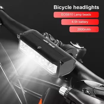 Водонепроницаемые светодиодные фары для горного велосипеда, 5 режимов, велосипедные фары, универсальные перезаряжаемые фары для горного велосипеда Black