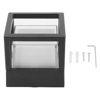 Водонепроницаемые светодиодные настенные светильники Black Shell Patio Fence Cubic Теплое освещение Ландшафтный светильник для