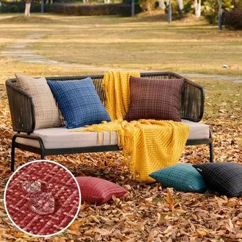 Водонепроницаемые текстильные наволочки для подушек на открытом воздухе, наволочки в полоску, квадратные наволочки, современные наволочки для дивана, скамейки на патио 45X45 см 1PCS красный