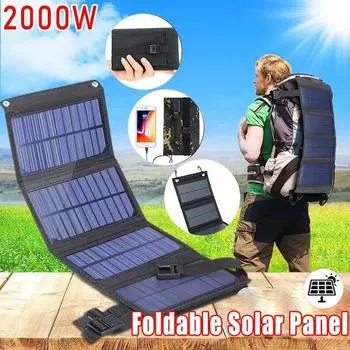 Водонепроницаемые USB-наружные складные солнечные панели Sunpower, 5 В, портативная солнечная мобильная батарея для путешествий, кемпинга, пешего туризма, черный/камуфляж Top version камуфляжный