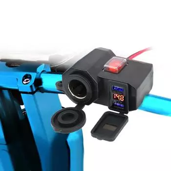 Водонепроницаемые USB-зарядные устройства для мотоциклов 3.0 Адаптер питания с двумя портами Светодиодный индикатор Универсальный Мотоциклетный пит-дирт-байк Мото Аксессуары