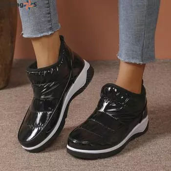 Водонепроницаемые утолщенные кашемировые модные хлопковые туфли женские зимние сапоги 39 белый