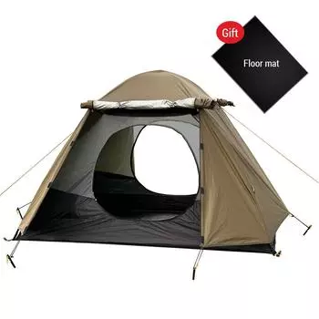 Водонепроницаемые ветрозащитные двухместные палатки, двухслойные туристические палатки для кемпинга, пеших прогулок коричневый
