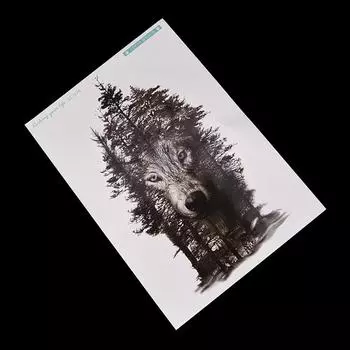 Водонепроницаемые временные поддельные татуировки наклейки серый лес волк животные большой сделай сам