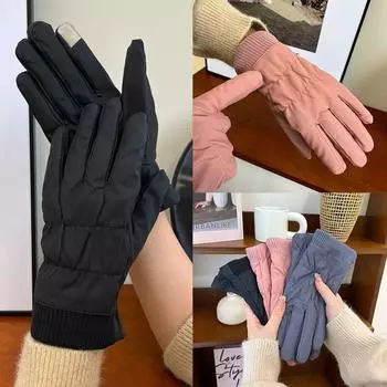 Водонепроницаемые женские теплые перчатки, однотонные варежки, модные зимние мягкие перчатки для женщин серый