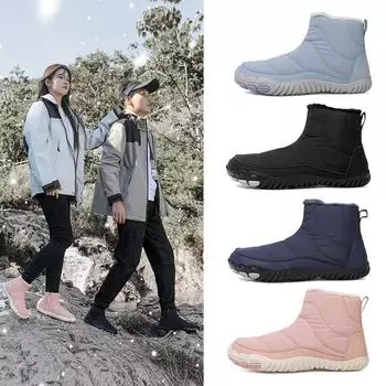 Водонепроницаемые зимние ботинки для активного отдыха: Теплые, износостойкие походные ботинки для пар с толстым бархатным утеплителем 43