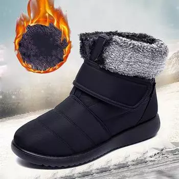 Водонепроницаемые зимние ботинки для женщин, новые зимние ботинки из искусственного меха, женские ботильоны на платформе, теплые, хлопковые, легкие, нескользящие ботинки 35
