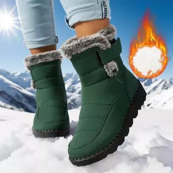 Водонепроницаемые зимние ботинки для женщин, плюшевые зимние ботинки, женские ботильоны на платформе, теплая хлопковая обувь 36