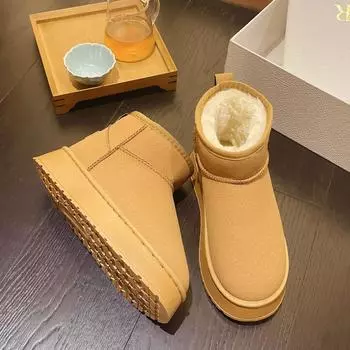 Водонепроницаемые зимние ботинки с толстым дном, женские зимние мягкие, утолщенные, нескользящие, большого размера, из хлопка 41 чёрный