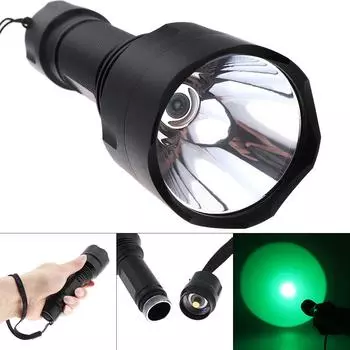 Водонепроницаемый 1000 люмен C8 XPE светодиодный фонарик из алюминиевого сплава с бликами и зеленым светом