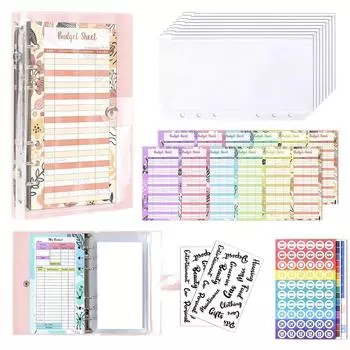 Водонепроницаемый А6 Бюджетный Планировщик Прозрачный Биндер для Сбережений Денежный Органайзер Школьные Канцелярские Товары Set 2