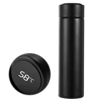 Водонепроницаемый экран из нержавеющей стали, цифровая светодиодная сенсорная изоляция, бутылка с теплой водой красный