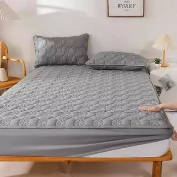 Водонепроницаемый эластичный чехол для матраса, простыни, защитный чехол для кровати, мягкий чехол для матраса размера Queen King, однотонный латексный чехол для коврика 150/160/180x200 90x200cm серый