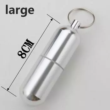 Водонепроницаемый алюминиевый чехол для таблеток, чехол для бутылок, держатель для лекарств для путешествий, кемпинга, контейнер, брелок, аптечка, здравоохранение