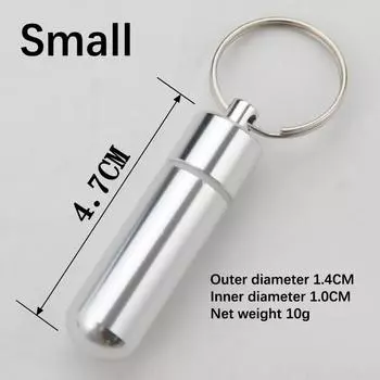 Водонепроницаемый алюминиевый чехол для зубочисток, контейнер для таблеток, дорожный, для кемпинга, брелок S серебряный