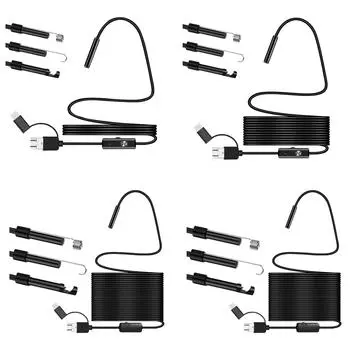 Водонепроницаемый эндоскоп 5,5 мм, гибкий провод, 6 светодиодных инспекционных эндоскопов для телефонных ПК 10m