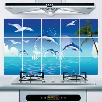 Водонепроницаемый анти-масляные пятна lecythus украшение для кухни стикер стены плитка наклейка cat