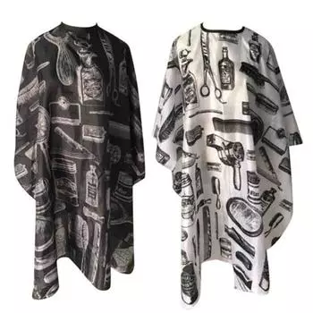 Водонепроницаемый антистатический фартук с принтом для стрижки волос, парикмахерский фартук, накидка для красоты чёрный