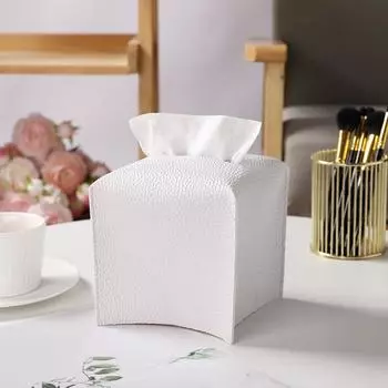 Водонепроницаемый автомобильный тканевый крепежный ремень, влагостойкий легкий доступ, современная модная квадратная крышка коробки для салфеток чёрный