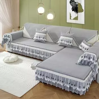 Водонепроницаемый бархатный диванный коврик на четыре сезона, универсальные удобные моющиеся диванные салфетки, минималистичная противоскользящая пылезащитная подушка для сиденья 70x70cm No lace бежевый