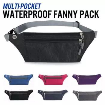 Водонепроницаемый беговой ремень поясная сумка поясная сумка для кемпинга и пешего туризма дорожная сумка чёрный