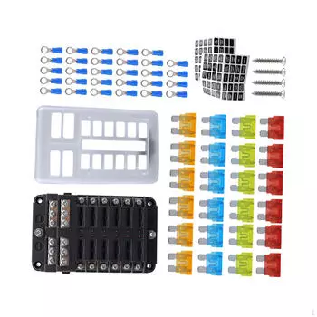 Водонепроницаемый блок предохранителей на 12 цепей с прозрачной крышкой, заменяет держатель лезвия 12 В