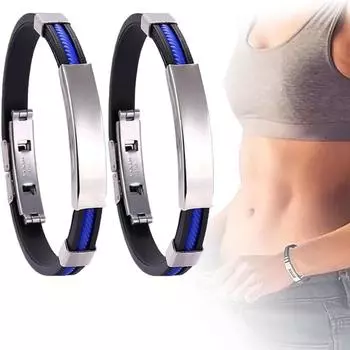 Водонепроницаемый браслет из нержавеющей стали для детоксикации, ускоряющий обмен веществ, ионный терапевтический браслет Lympunclog чёрный
