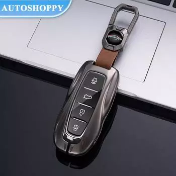 Водонепроницаемый чехол для автомобильного ключа из цинкового сплава, полная защита для Ford EQUATOR 2021, брелок для ключей, держатель, аксессуары, защита для ключей серый