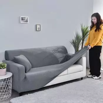 Водонепроницаемый чехол для дивана из пенопласта, эластичный чехол для дивана с принтом, угловой диван для гостиной, L-образный чехол для дивана 1 seat 90-140cm розовый