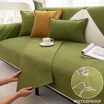 Водонепроницаемый чехол для дивана, синельное полотенце для дивана, сплошной цвет, подушка для дивана для гостиной, нескользящая подушка для дивана, комбинированные чехлы на подлокотник A-70x70cm оранжевый