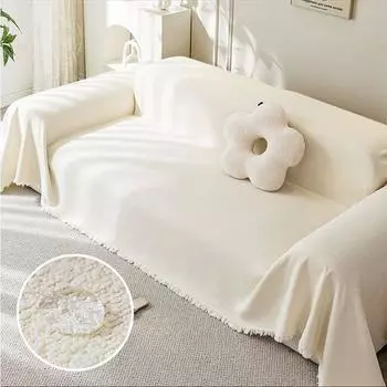 Водонепроницаемый чехол для дивана Teddy Velvet на все времена года, французский простой высококачественный чехол для диванной подушки, все включено в полотенце для дивана 90*90cm