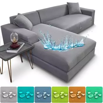 Водонепроницаемый чехол для дивана, утолщенный молочный шелк, чехол для дивана для гостиной, эластичная ткань, L-образный угловой чехол для дивана, защита от царапин для домашних животных S 1seater 90-140cm чёрный