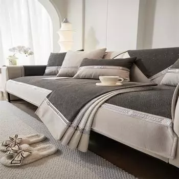 Водонепроницаемый чехол для диванной подушки с текстурой синели, универсальный нескользящий чехол для дивана, полотенце, защитный диван для украшения гостиной 70x70