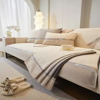 Водонепроницаемый чехол для диванной подушки с текстурой синели, универсальный нескользящий чехол для дивана, полотенце, защитный диван для украшения гостиной 70x70