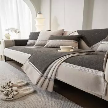 Водонепроницаемый чехол для диванной подушки с текстурой синели, универсальный нескользящий чехол для дивана, полотенце, защитный диван для украшения гостиной 70x70