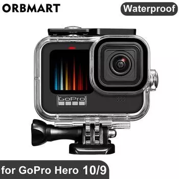 Водонепроницаемый чехол для GoPro Hero 12 11 10 9 Черный защитный чехол для подводного погружения для Go Pro 12 10 9 Аксессуары