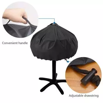 Водонепроницаемый чехол для гриля для барбекю, переносной чехол для походной плиты, складной чехол для барбекю с защитой от пыли и шнурком чёрный