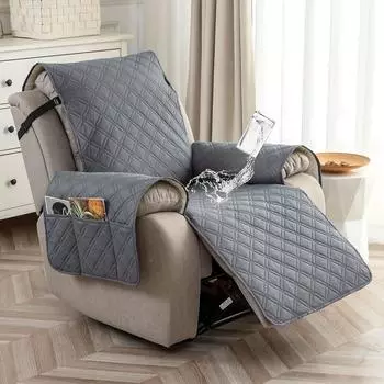 Водонепроницаемый чехол для кресла-реклайнера, чехлы для кресел-реклайнеров, чехол для дивана-реклайнера из нескользящей ткани для гостиной, 23-дюймовое 28-дюймовое кресло-реклайнер 23.6 глубокая кофе