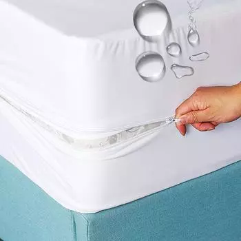 Водонепроницаемый чехол для матраса с защитой от постельных клопов и застежкой-молнией, все включено, покрывала с защитой от клещей, простыня на резинке, чехол для кровати размера «queen-size» размера «king-size» 90X200X30cm серый