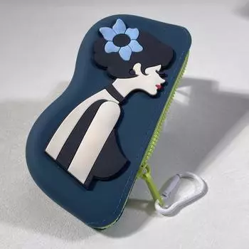 Водонепроницаемый чехол для мелких предметов, силиконовая косметичка, модная коробка для хранения очков темно-синий