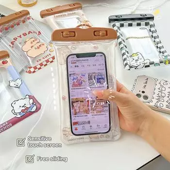 Водонепроницаемый чехол для мобильного телефона с изображением капибары и сенсорным экраном, герметичный чехол для телефона с защитным чехлом для дайвинга со шнурком